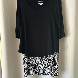 A Line Black and White  Women's dress: size Medium petite